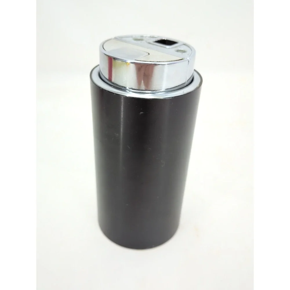 Sarome MCM TableLighter Madmen Japan Lucite Black Cylinder Lighter